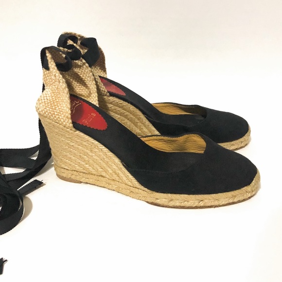 Christian Louboutin Shoes - Christian Louboutin Lace Up Tie Wedge Espadrilles
